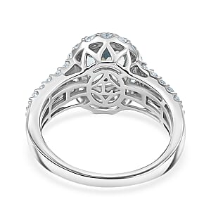 Certified AAA Santa Maria Aquamarine, Diamond Ring in 10K White Gold 2.71 ctw (Size 7.0)