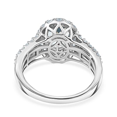Certified & Appraised AAA Santa Maria Aquamarine, Diamond Ring in 10K White Gold 2.71 ctw (Size 7.0)