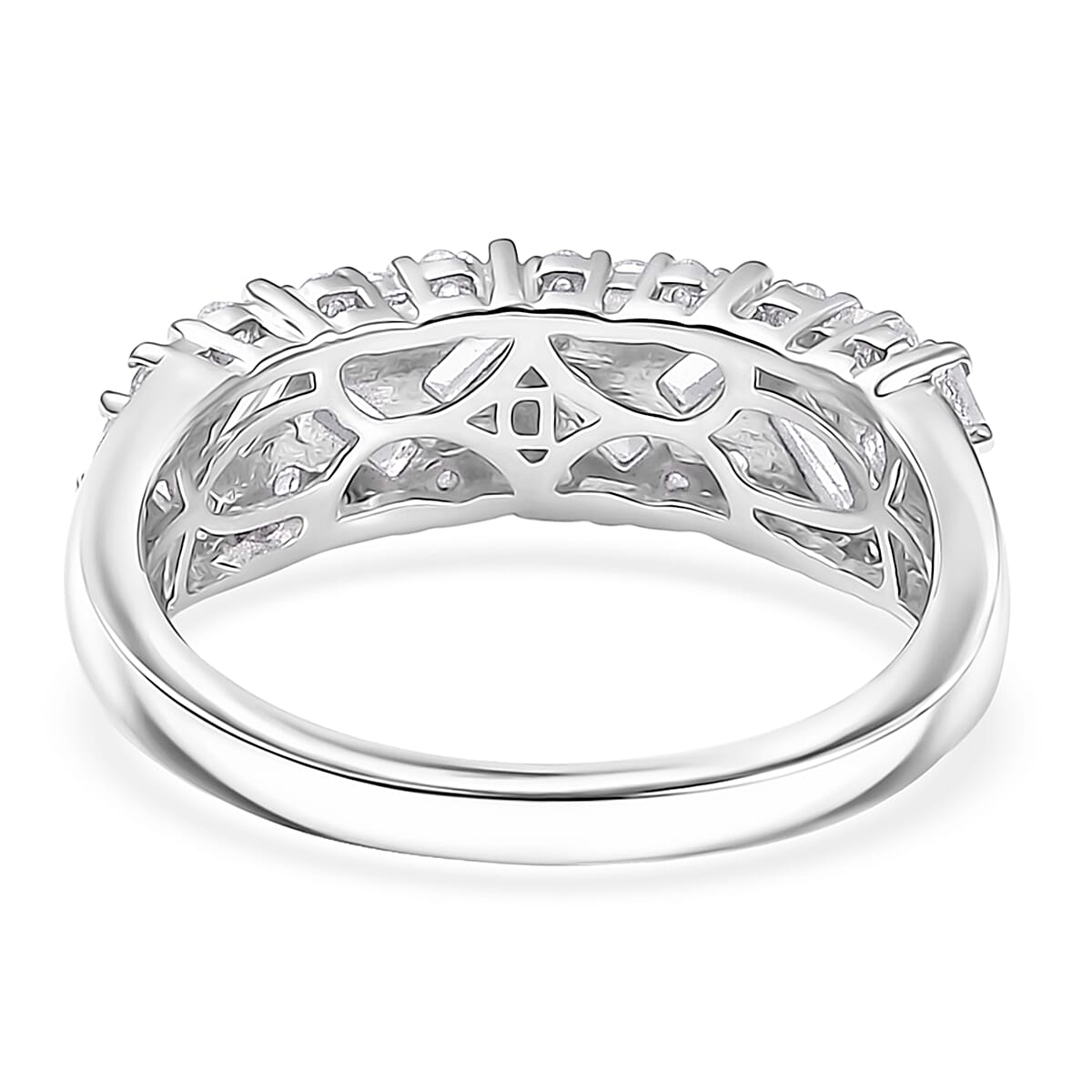 D'Joy White Topaz 1.50 ctw Ring in Platinum Over Sterling Silver (Size 10.0) image number 4