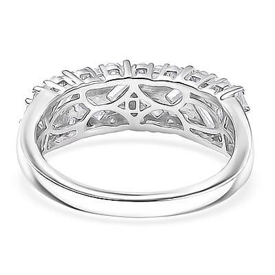 D'Joy White Topaz 1.50 ctw Ring in Platinum Over Sterling Silver (Size 10.0)