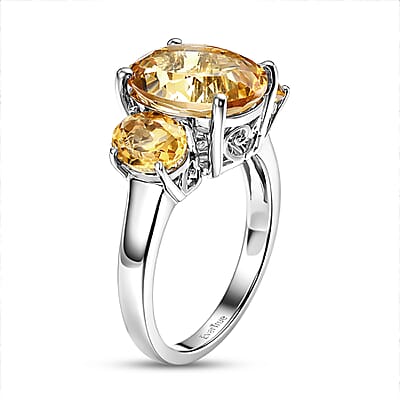 EverTrue Brazilian Citrine 5.90 ctw Ring in Platinum Bond (Size 8.0)