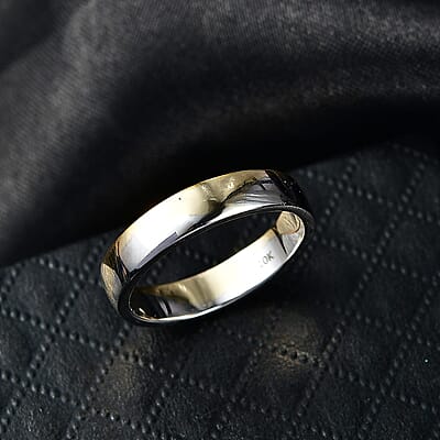 Luxoro 10K Yellow and White Gold Wave Pattern Band Ring (Size 7.0) (3.70 g)