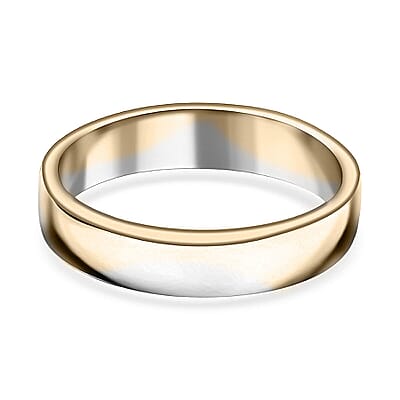 Luxoro 10K Yellow and White Gold Wave Pattern Band Ring (Size 7.0) (3.70 g)