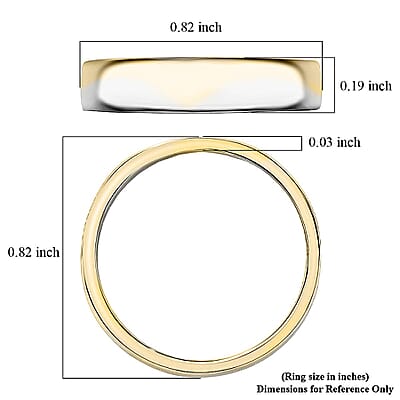 Luxoro 10K Yellow and White Gold Wave Pattern Band Ring (Size 7.0) (3.70 g)