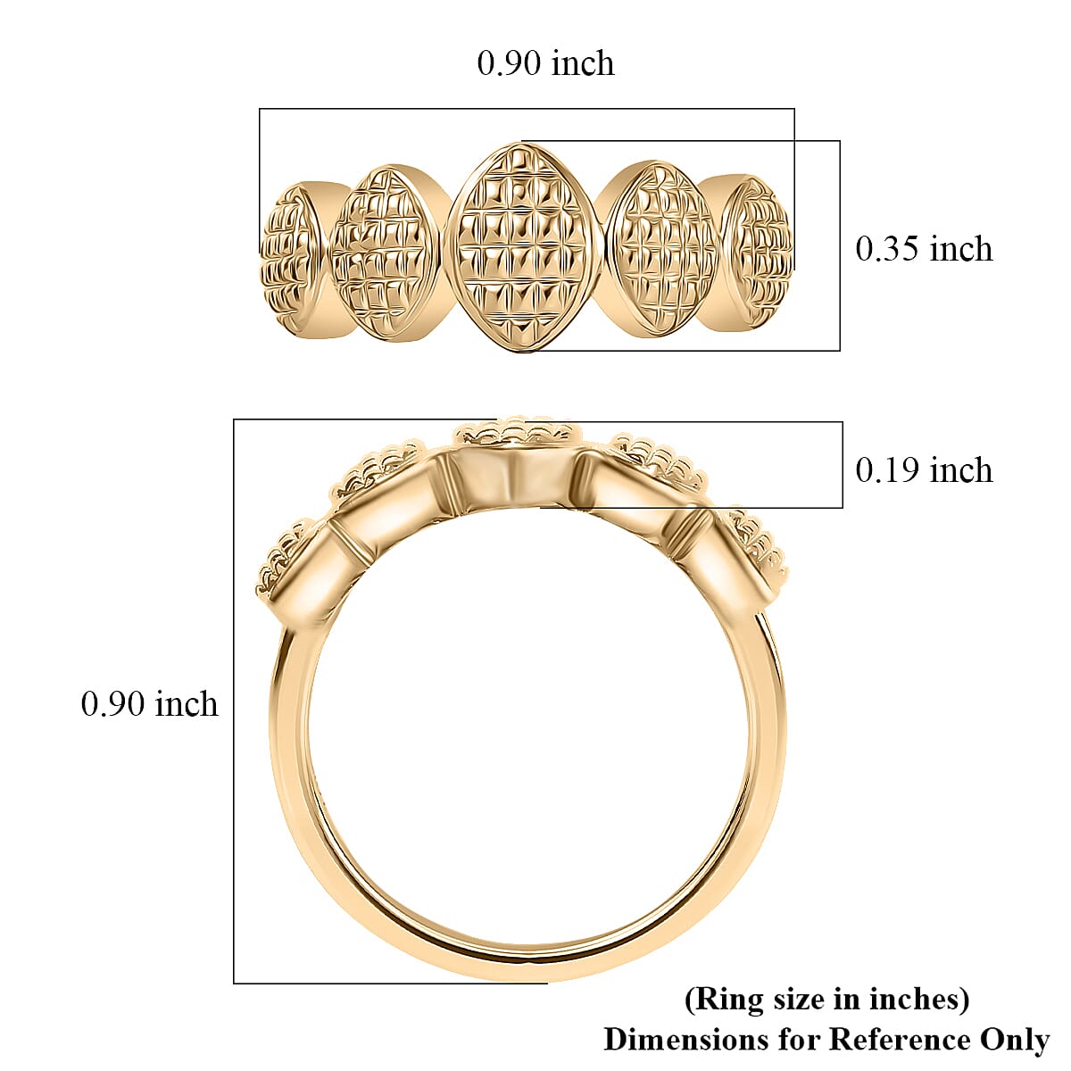 Luxoro Weaving Pattern Ring in 10K Yellow Gold (Size 7.0) 3.70 Grams image number 3