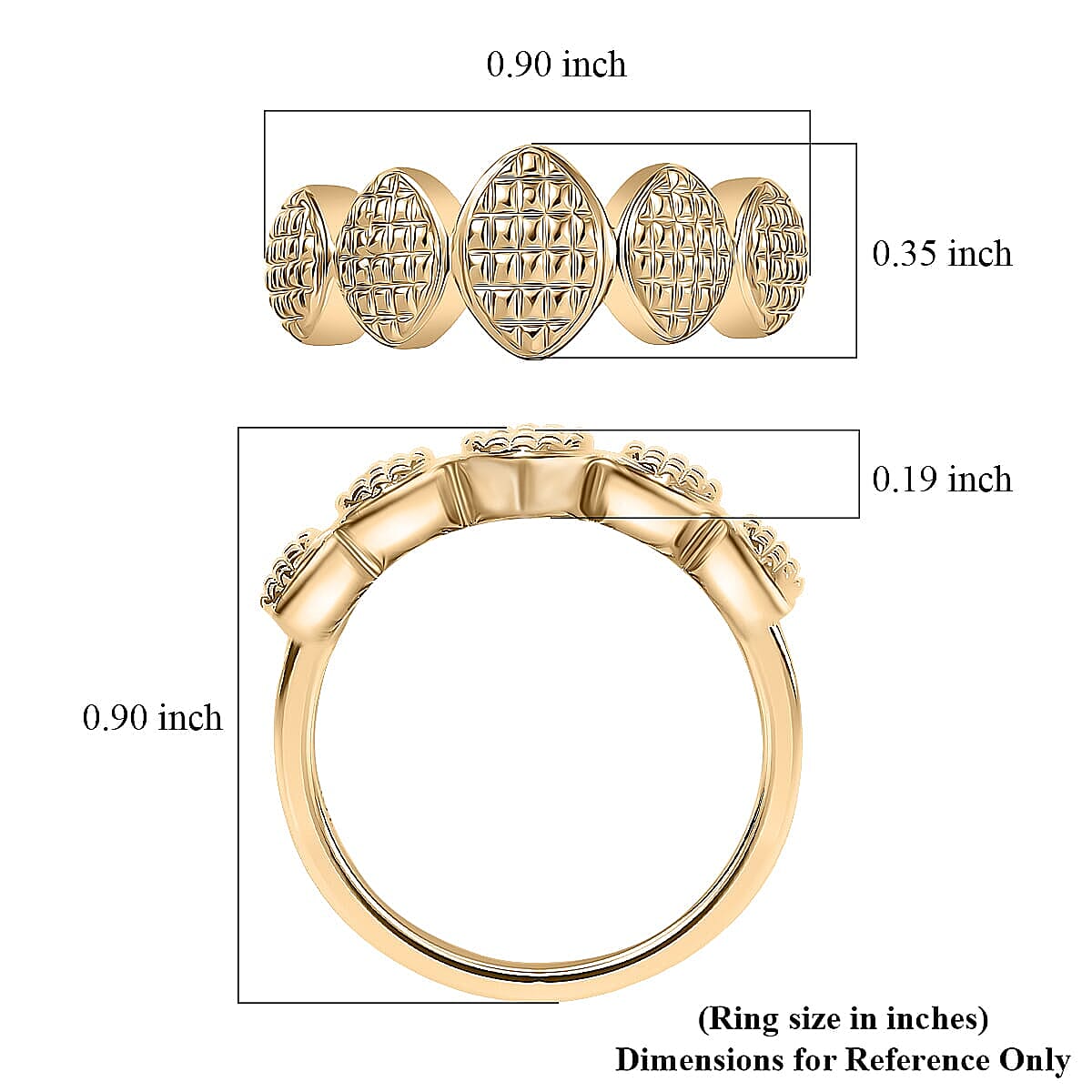 Luxoro Weaving Pattern Ring in 10K Yellow Gold (Size 7.5) 3.70 Grams image number 5