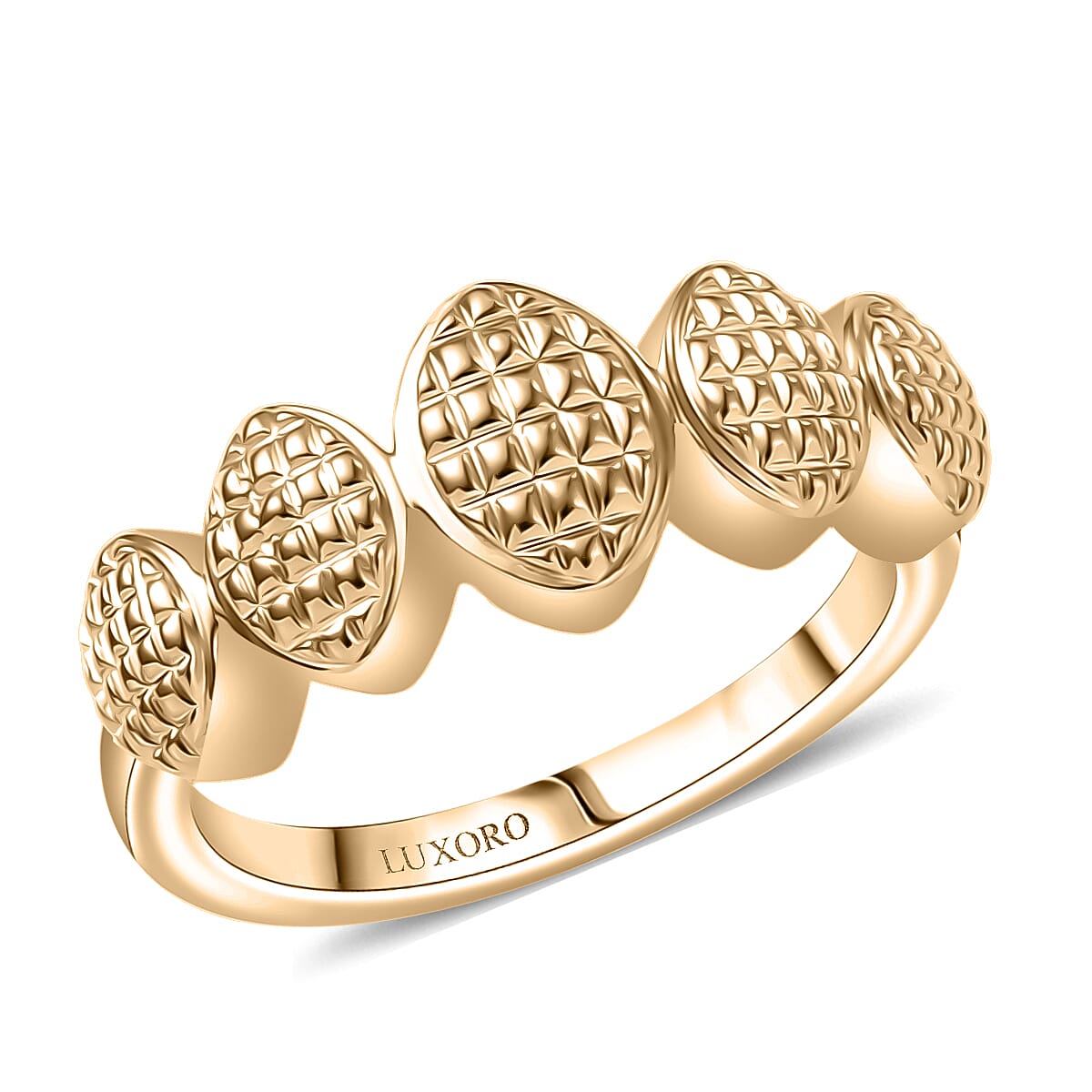 Luxoro 10K Yellow Gold Weaving Pattern Ring (Size 6.0) (3.70 g)