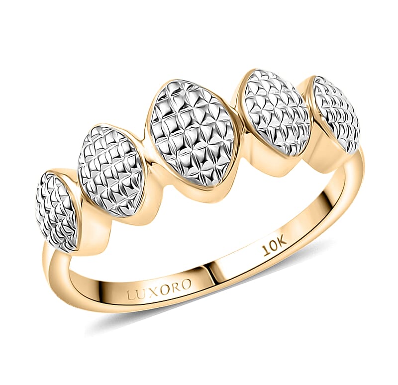 Luxoro 10K Yellow Gold Weaving Pattern Ring 3.70 Grams (Size 9.0)
