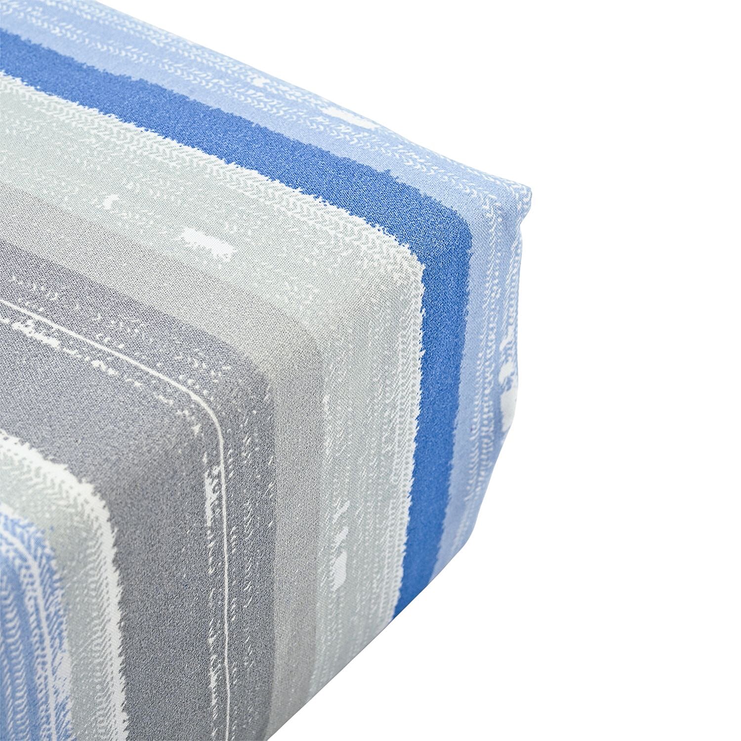 Closeout American Thread Collection 6pc Blue & Grey Striped Microfiber Sheet Set -Twin