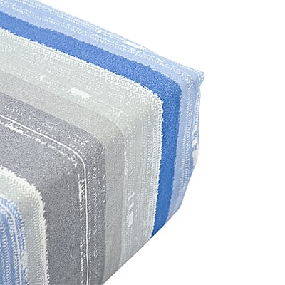 Closeout American Thread Collection 6pc Blue & Grey Striped Microfiber Sheet Set -Twin