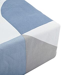 Closeout American Thread Collection 6pc Grey & Blue Geometric Microfiber Sheet Set -Twin