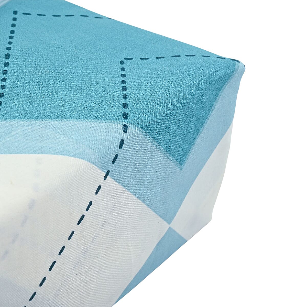 Closeout American Thread Collection 6pc Beige & Turquoise Geometric Microfiber Sheet Set -King image number 1