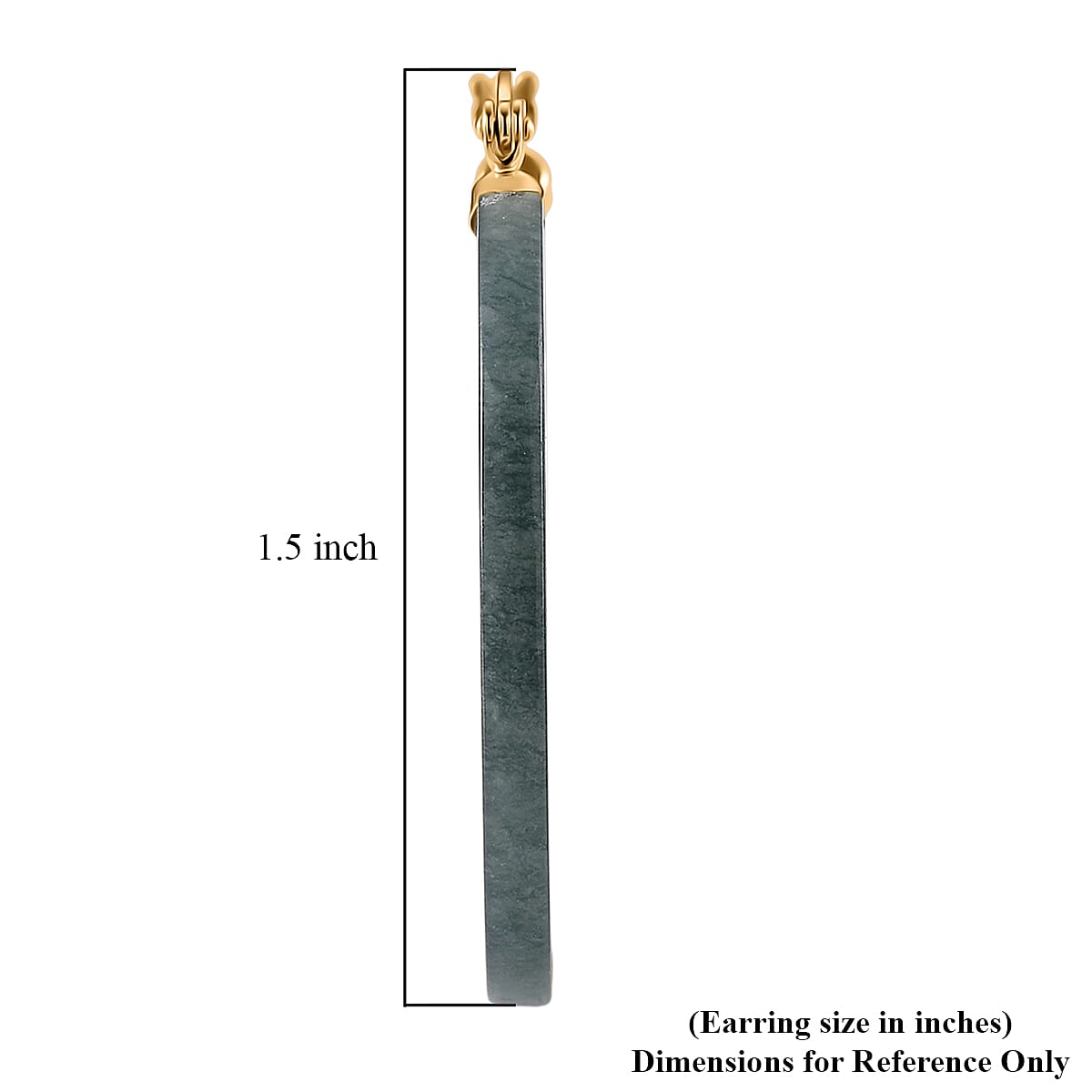 D'Joy Natural Olmec Jadeite 50.00 ctw Carved Hoop Earrings in 14K Yellow Gold Over Sterling Silver image number 5