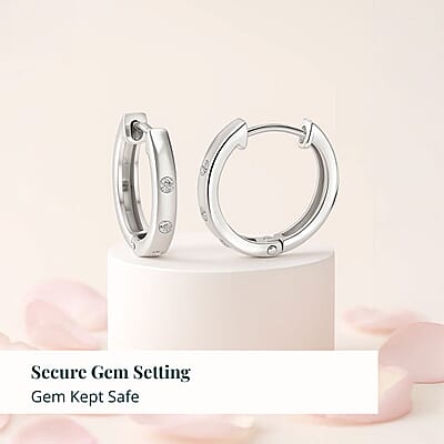 Luxuriant Lab Grown Diamond G-H SI 0.20 ctw Hoop Earrings in Rhodium Over Sterling Silver