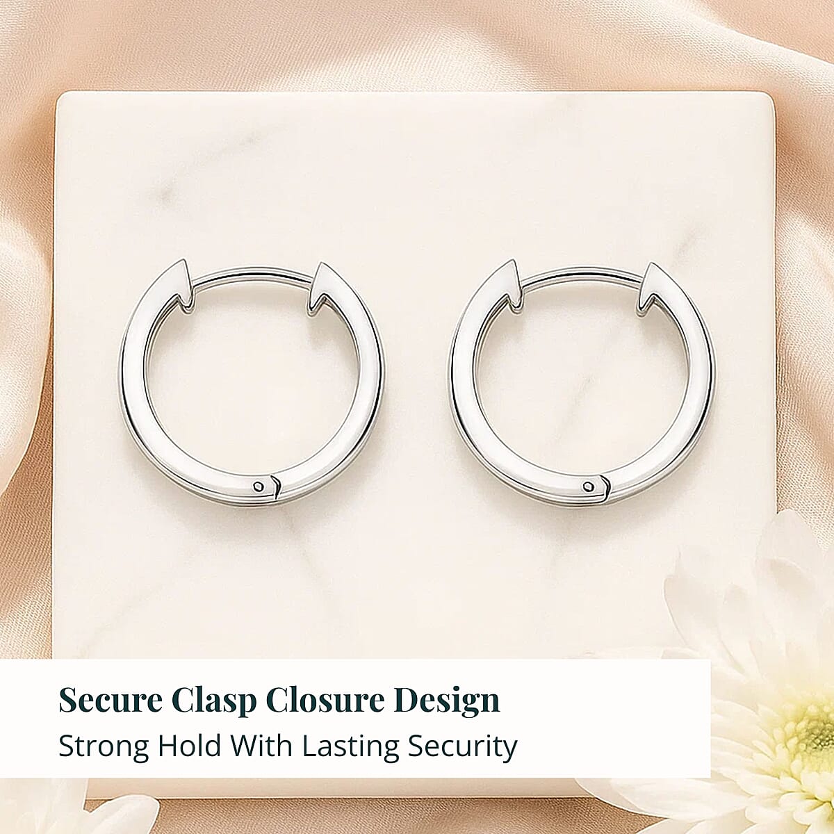 Luxuriant Lab Grown Diamond G-H SI 0.20 ctw Hoop Earrings in Rhodium Over Sterling Silver image number 5
