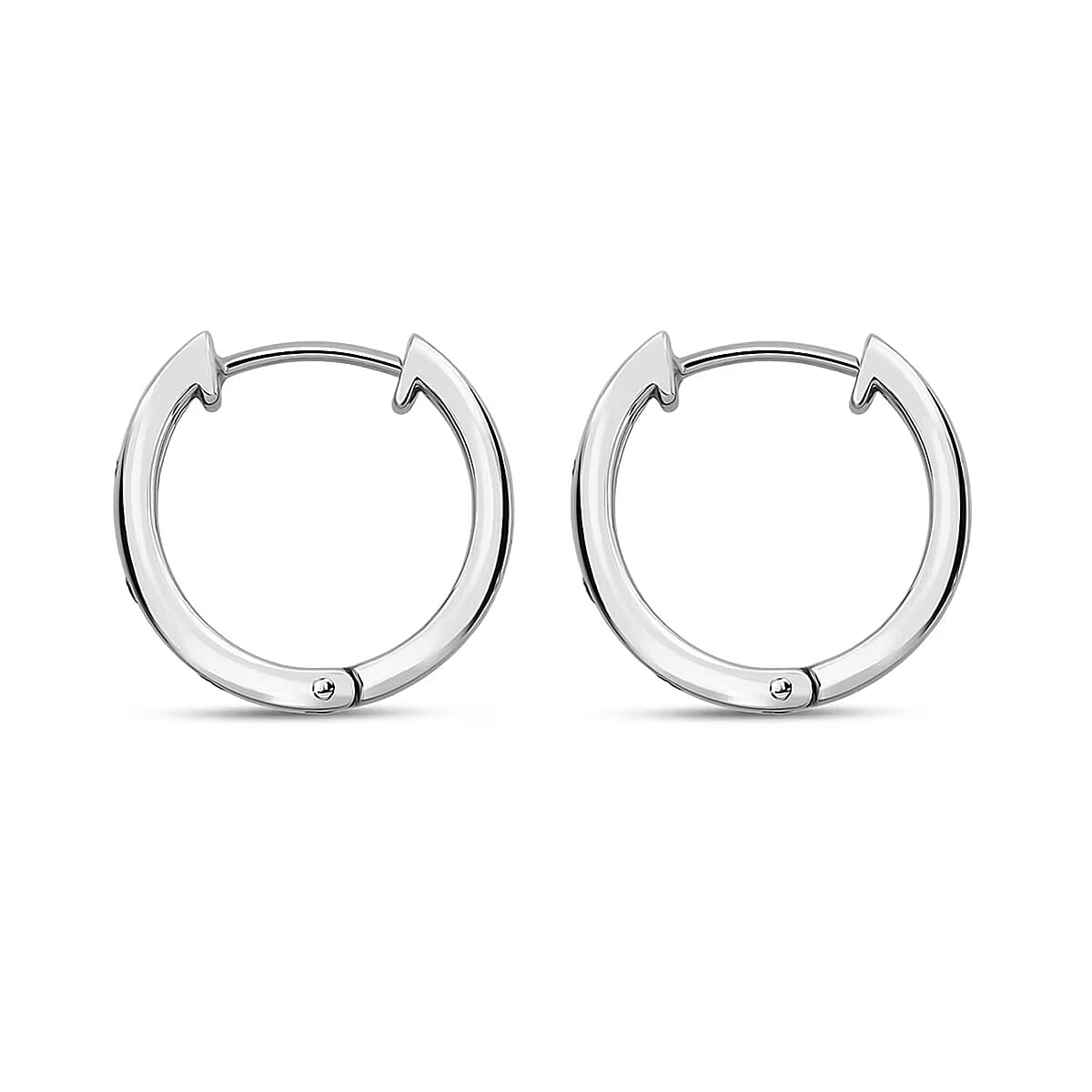 Luxuriant Lab Grown Diamond G-H SI 0.20 ctw Hoop Earrings in Rhodium Over Sterling Silver image number 6