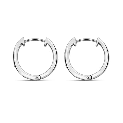 Luxuriant Lab Grown Diamond G-H SI 0.20 ctw Hoop Earrings in Rhodium Over Sterling Silver