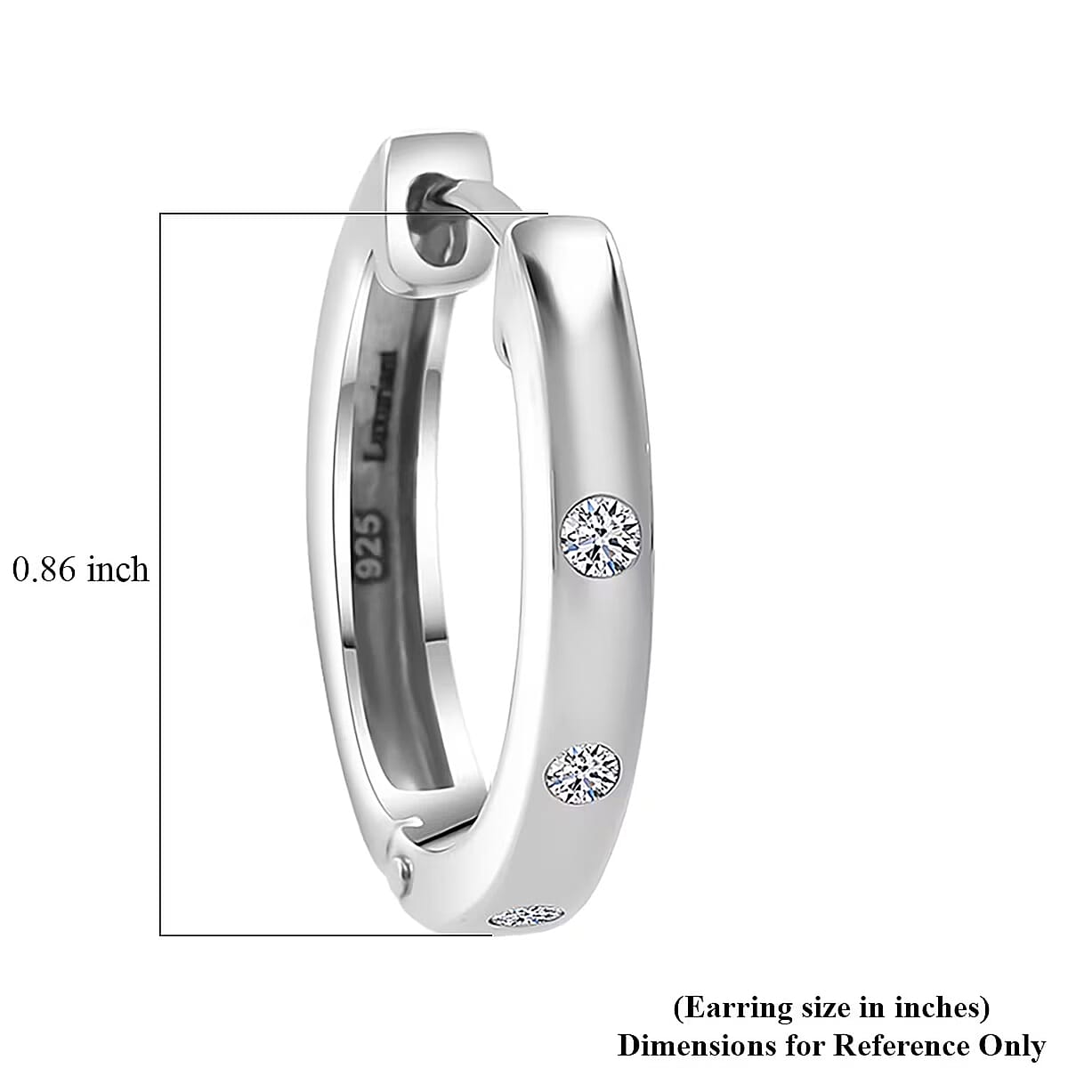 Luxuriant Lab Grown Diamond G-H SI 0.20 ctw Hoop Earrings in Rhodium Over Sterling Silver image number 7