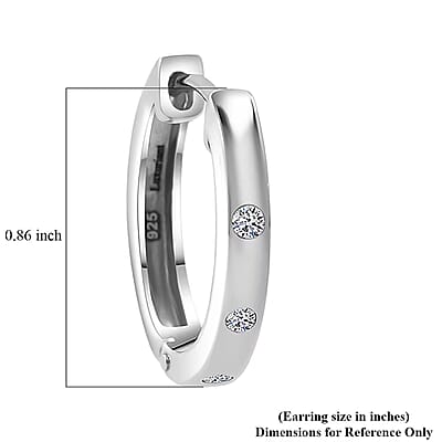 Luxuriant Lab Grown Diamond G-H SI 0.20 ctw Hoop Earrings in Rhodium Over Sterling Silver