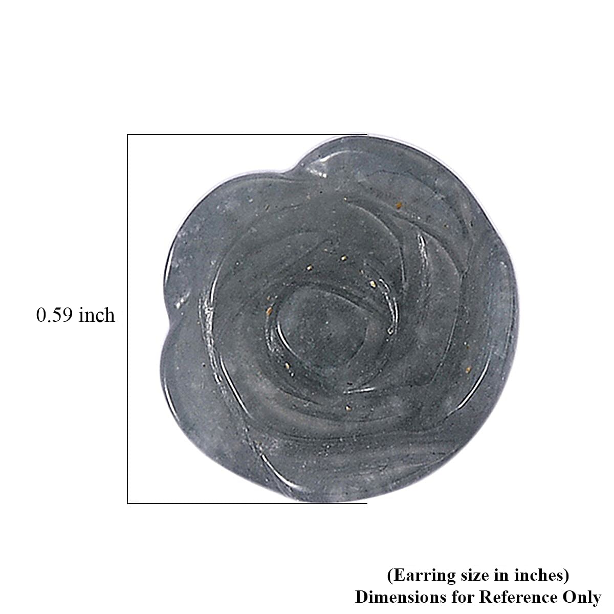 D'Joy Natural Olmec Jadeite 20.00 ctw Carved Flower Earrings in Rhodium Over Sterling Silver