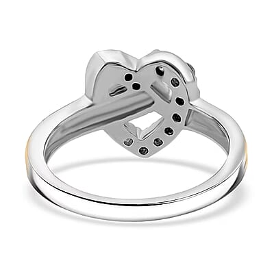 Luxuriant Lab Grown Diamond G-H SI 0.35 ctw Infinity Heart Ring in 18K Vermeil YG and Rhodium Over Sterling Silver (Size 10.0)