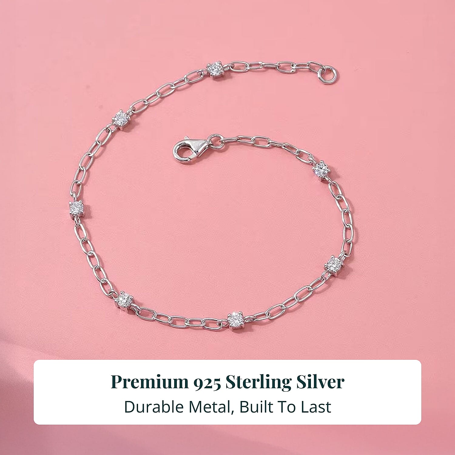 Luxuriant Lab Grown Diamond G-H SI 0.50 ctw Bracelet in Rhodium Over Sterling Silver (6.50 In)