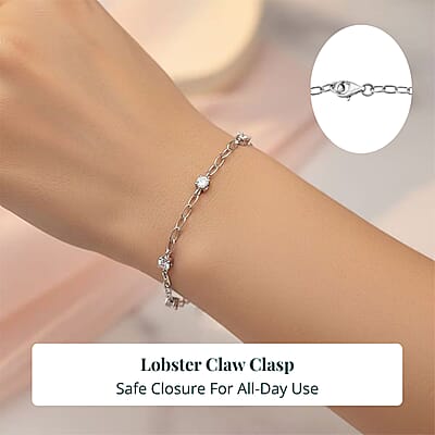  Luxuriant Lab Grown Diamond G-H SI 0.50 ctw Bracelet in Rhodium Over Sterling Silver (6.50 In)