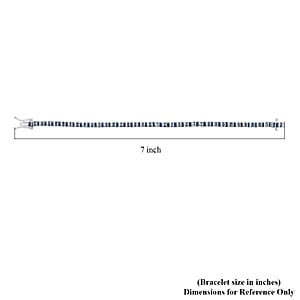 D'Joy Blue Diamond 1.00 ctw Tennis Bracelet in Rhodium Over Sterling Sil (7.25 In) 