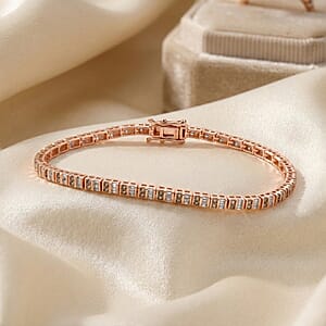 D'Joy Natural Champagne Diamond 1.0 ctw Tennis Bracelet in 18K Vermeil Rose Gold Over Sterling Silver (7.25 In)
