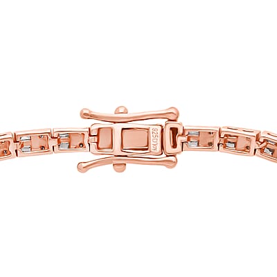 D'Joy Natural Champagne Diamond 1.0 ctw Tennis Bracelet in 18K Vermeil Rose Gold Over Sterling Silver (7.25 In)