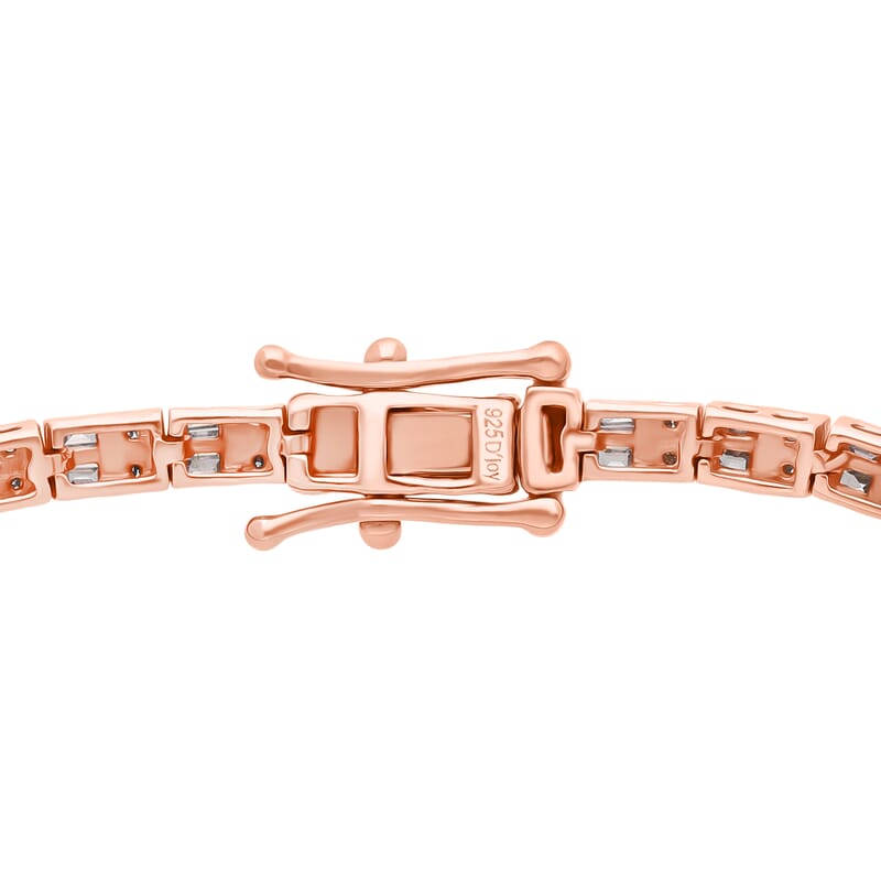 D'Joy Natural Champagne Diamond 1.0 ctw Tennis Bracelet in 18K Vermeil Rose Gold Over Sterling Silver (7.25 In)