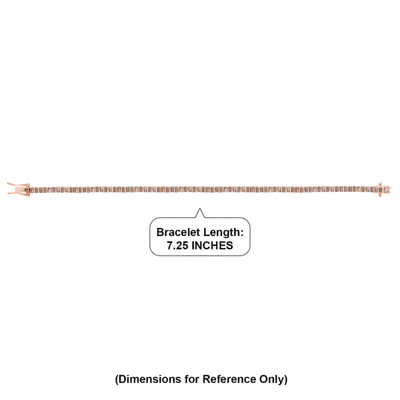 D'Joy Natural Champagne Diamond 1.0 ctw Tennis Bracelet in 18K Vermeil Rose Gold Over Sterling Silver (7.25 In)