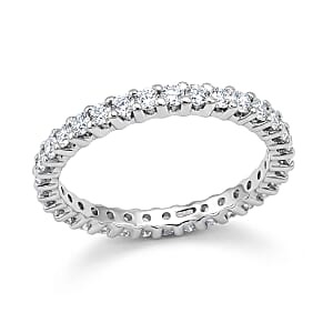 Luxuriant Lab Grown Diamond G-H SI 1.10 ctw Eternity Band Ring in Rhodium Over Sterling Silver (Size 10.0)