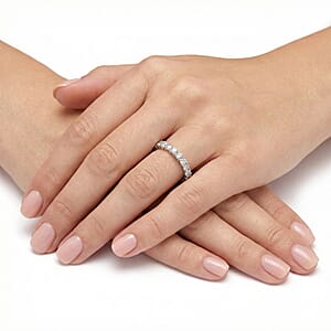 Luxuriant Lab Grown Diamond G-H SI 1.10 ctw Eternity Band Ring in Rhodium Over Sterling Silver (Size 10.0)