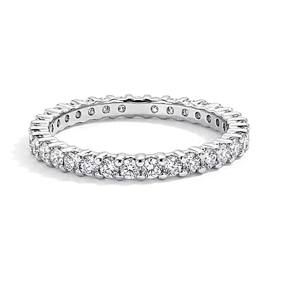 Luxuriant Lab Grown Diamond G-H SI 1.10 ctw Eternity Band Ring in Rhodium Over Sterling Silver (Size 10.0)