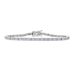 D'Joy Diamond 1.00 ctw Tennis Bracelet in Rhodium Over Sterling Sil (7.25 In) 