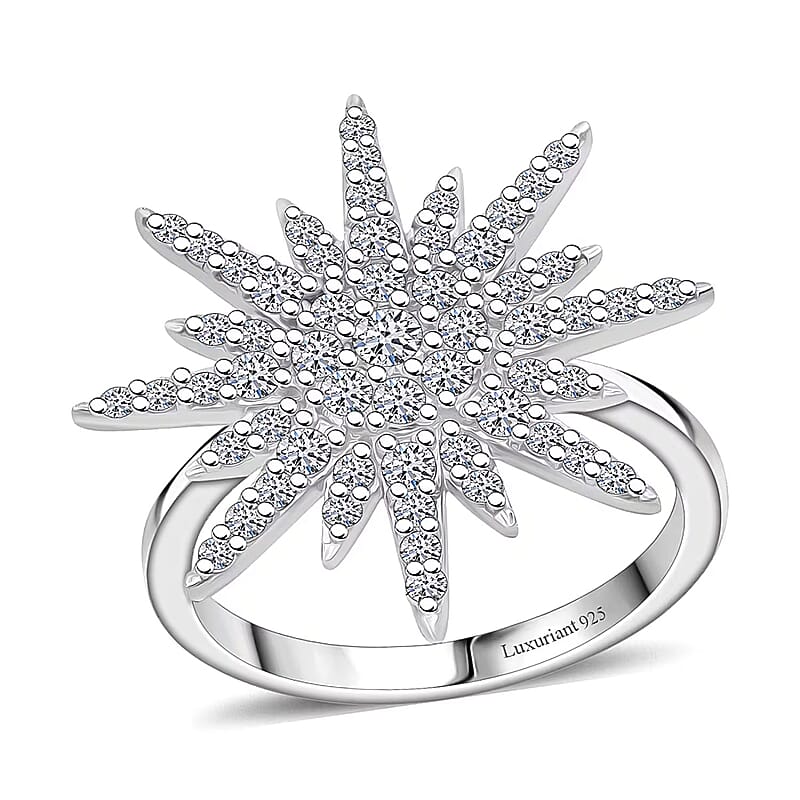 Luxuriant Lab Grown Diamond G-H SI 1.00 ctw Ring in Rhodium Over Sterling Silver (Size 10.0)