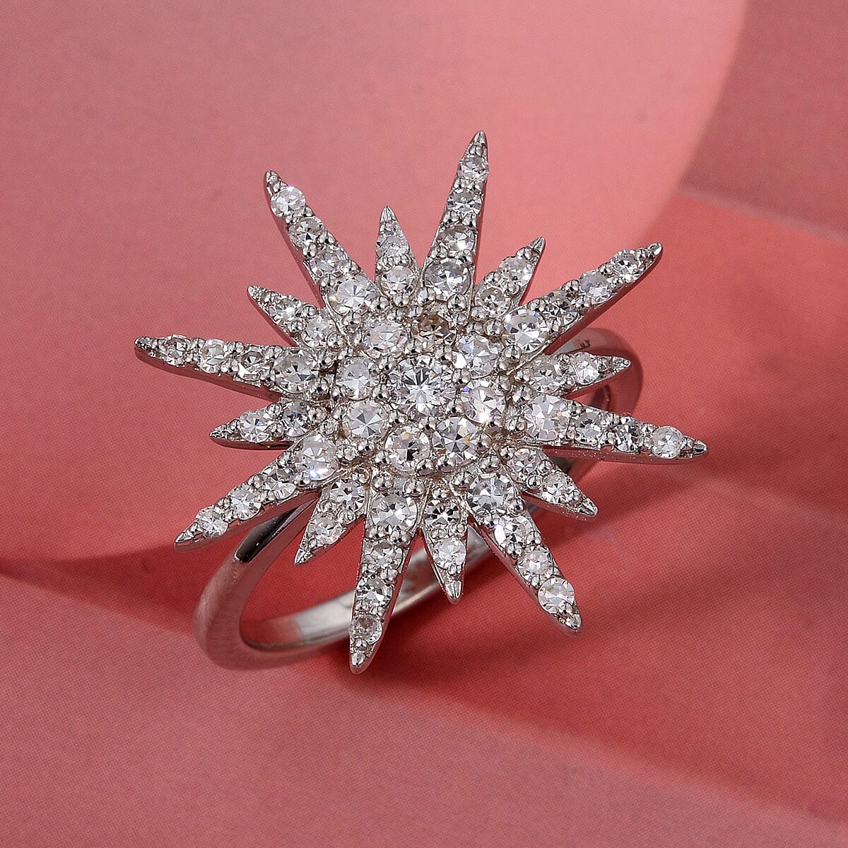 Luxuriant Lab Grown Diamond G-H SI 1.00 ctw Ring in Rhodium Over Sterling Silver (Size 10.0) image number 1