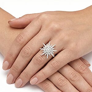 Luxuriant Lab Grown Diamond G-H SI 1.00 ctw Ring in Rhodium Over Sterling Silver (Size 10.0)