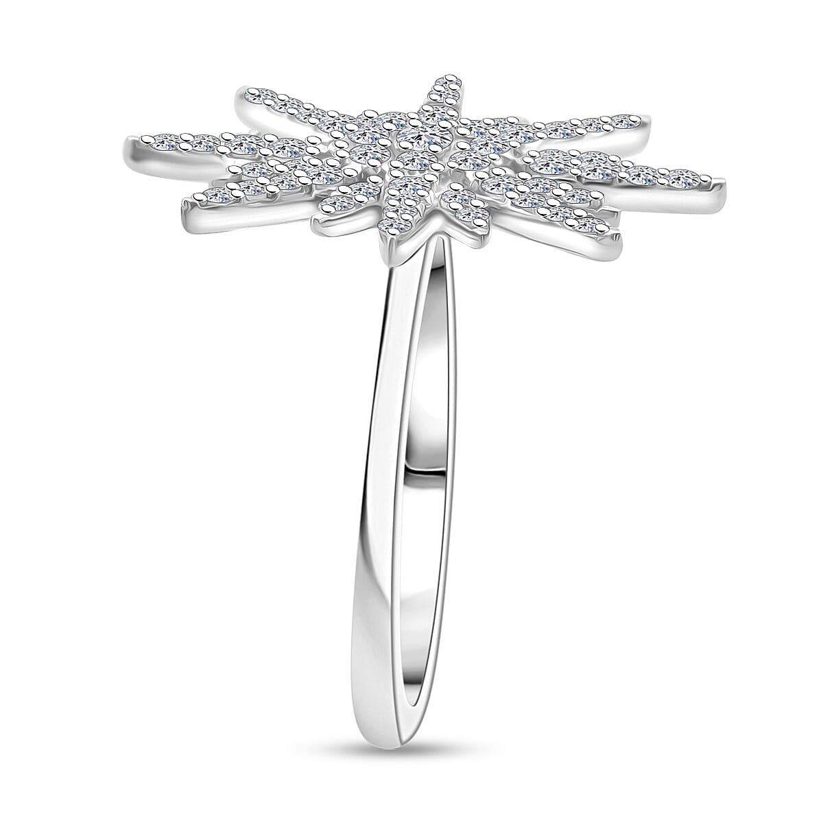 Luxuriant Lab Grown Diamond G-H SI 1.00 ctw Ring in Rhodium Over Sterling Silver (Size 10.0) image number 3