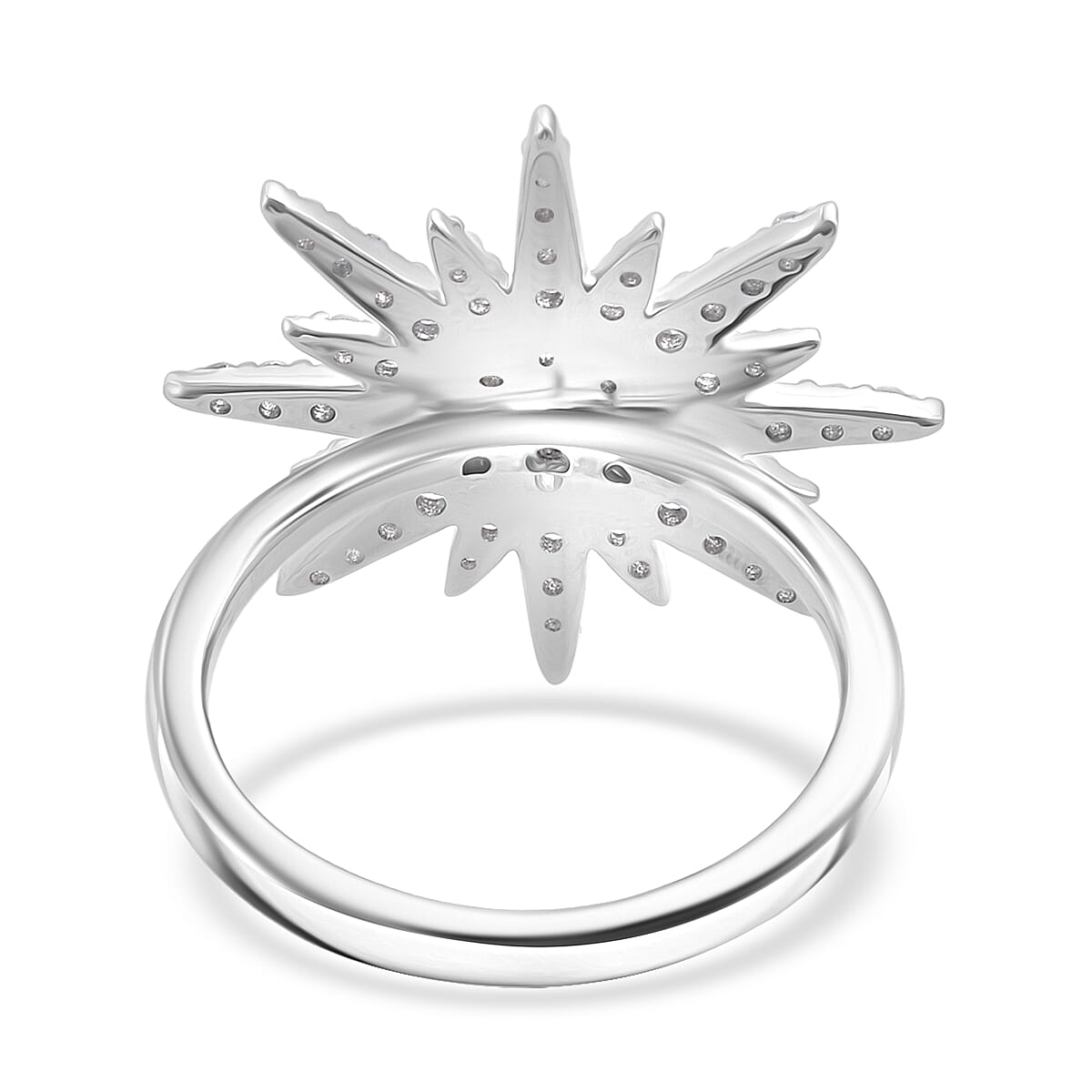 Luxuriant Lab Grown Diamond G-H SI 1.00 ctw Ring in Rhodium Over Sterling Silver (Size 10.0) image number 4