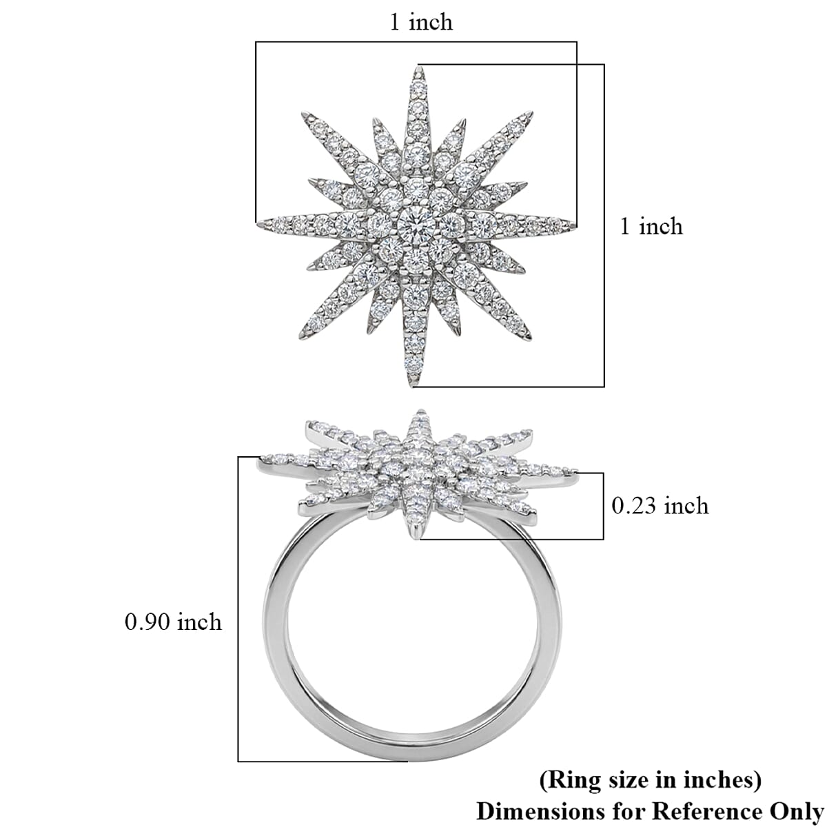 Luxuriant Lab Grown Diamond G-H SI 1.00 ctw Ring in Rhodium Over Sterling Silver (Size 10.0) image number 5