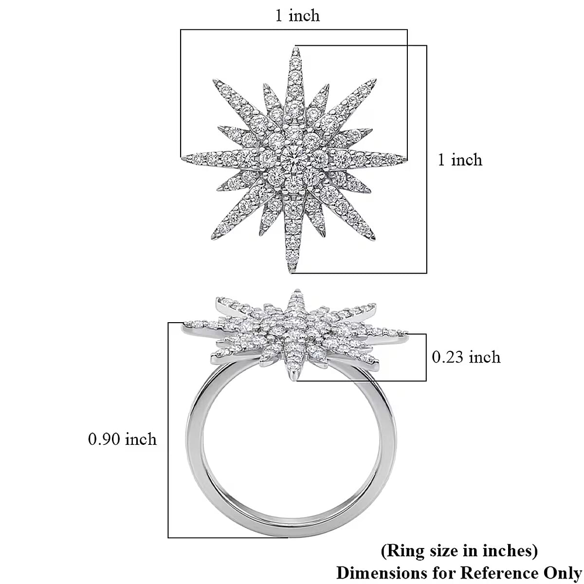 Luxuriant Lab Grown Diamond G-H SI 1.00 ctw Ring in Rhodium Over Sterling Silver (Size 10.0) image number 6