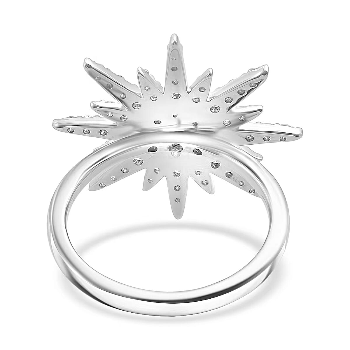 Luxuriant Lab Grown Diamond G-H SI 1.00 ctw Ring in Rhodium Over Sterling Silver (Size 10.0) image number 7