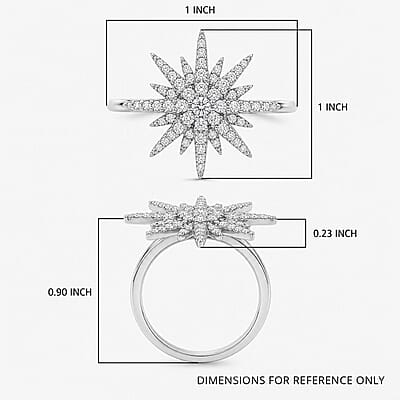 Luxuriant Lab Grown Diamond G-H SI 1.00 ctw Ring in Rhodium Over Sterling Silver (Size 10.0)