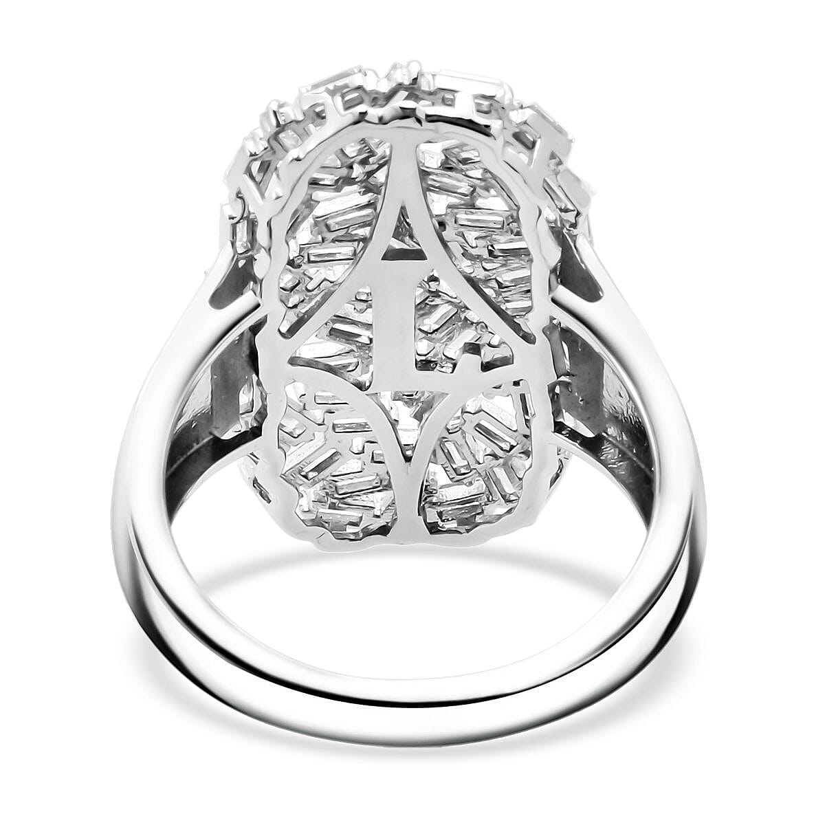 Luxuriant Lab Grown Diamond (G-H, SI) Ring in Rhodium Over Sterling Silver (Size 10.0) 1.25 ctw image number 4