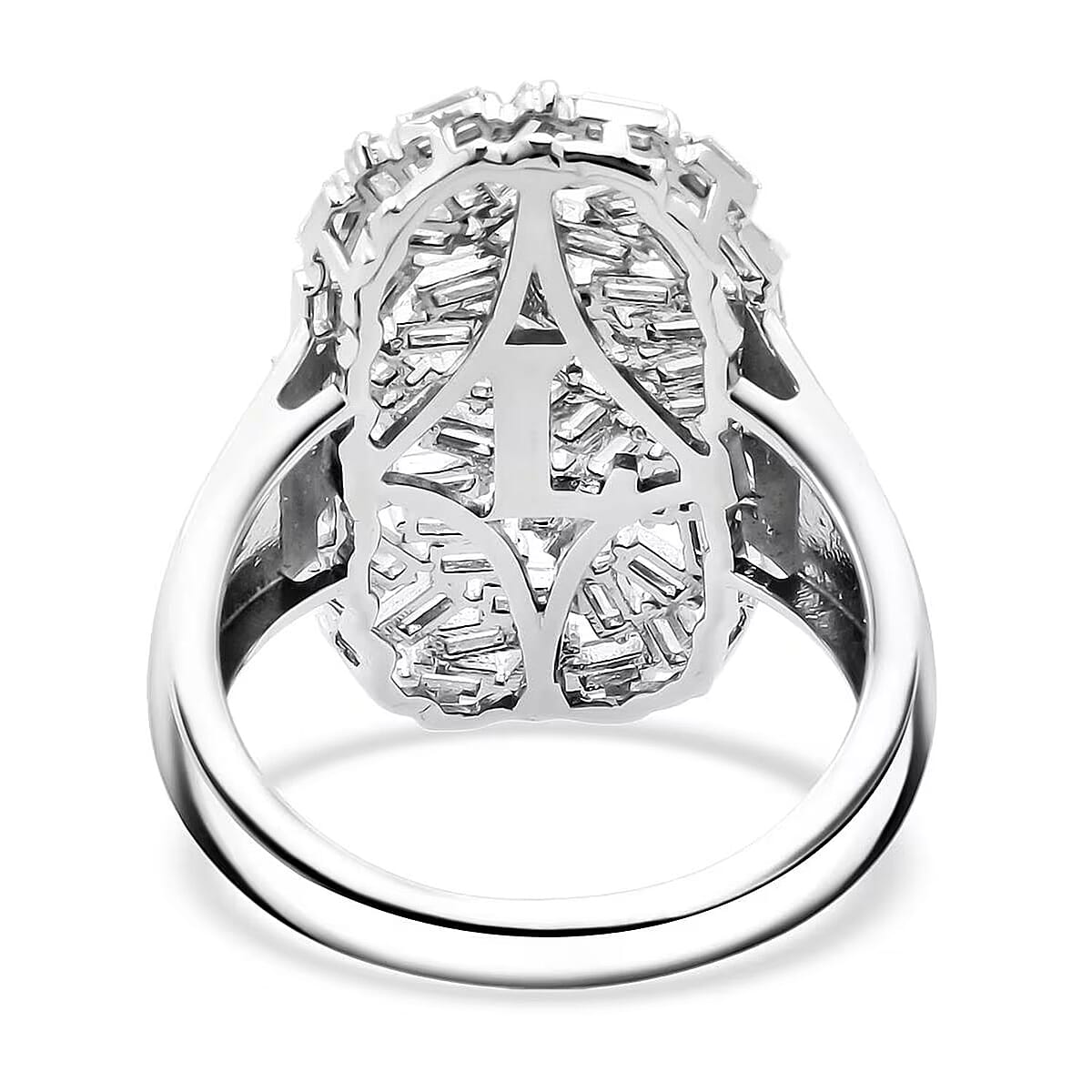  Luxuriant Lab Grown Diamond (G-H, SI) Ring in Rhodium Over Sterling Silver (Size 5.0) 1.25 ctw image number 7
