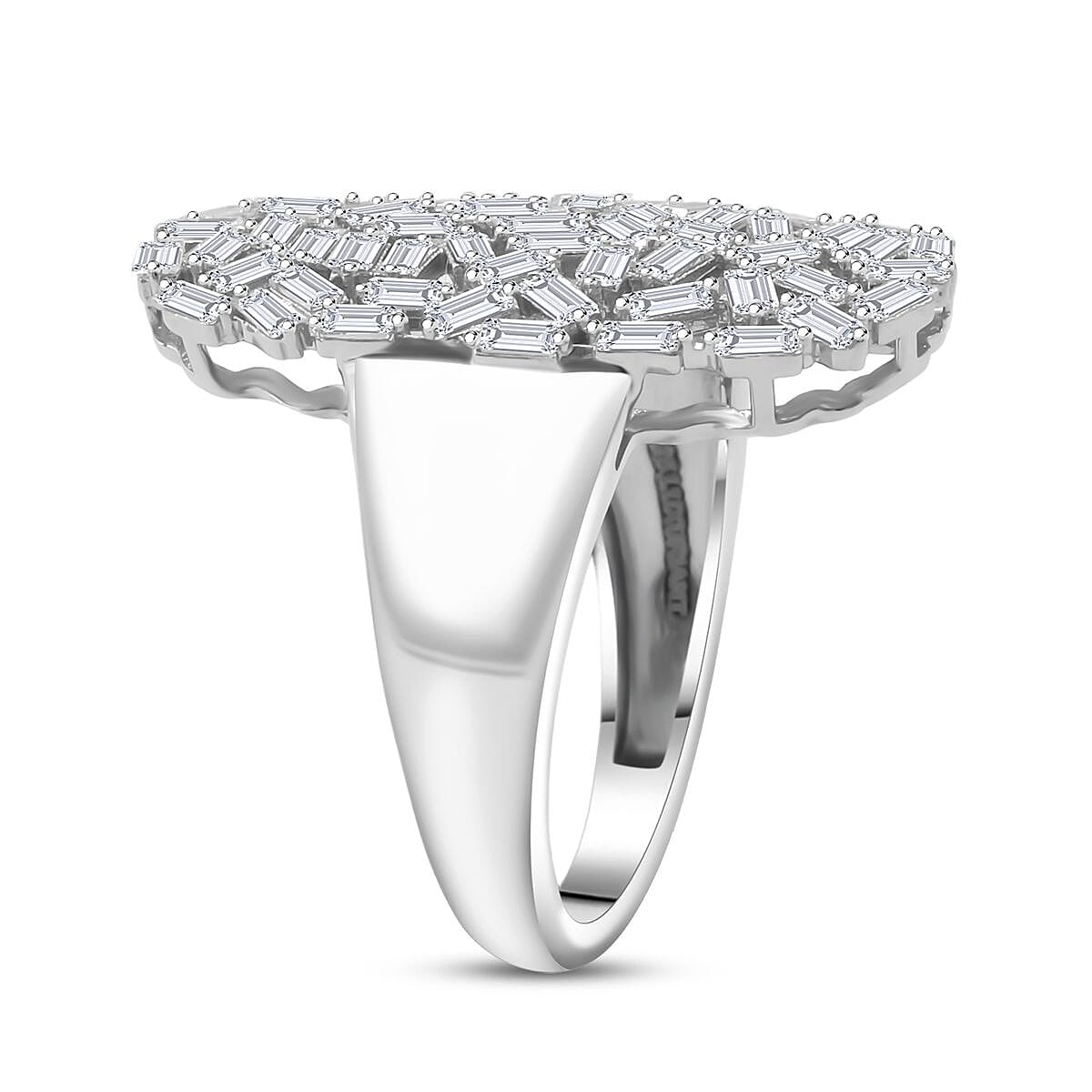 Doorbuster Luxuriant Lab Grown Diamond G-H SI 1.25 ctw Ring in Rhodium Over Sterling Silver (Size 6.0) image number 3