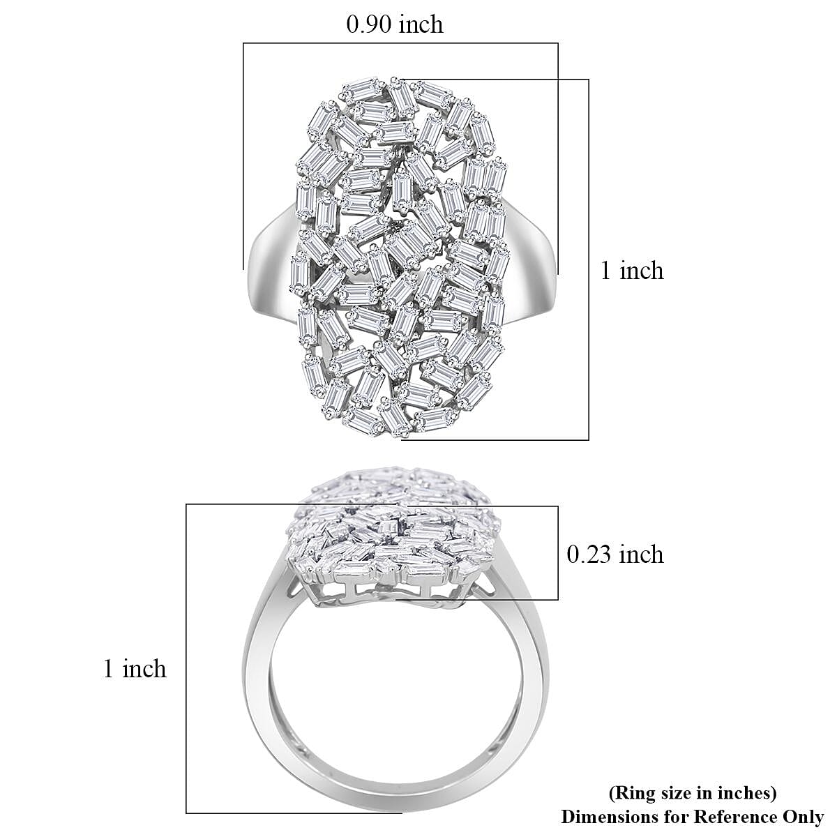 Doorbuster Luxuriant Lab Grown Diamond G-H SI 1.25 ctw Ring in Rhodium Over Sterling Silver (Size 6.0) image number 5