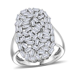 Doorbuster Luxuriant Lab Grown Diamond G-H SI 1.25 ctw Ring in Rhodium Over Sterling Silver (Size 7.0)